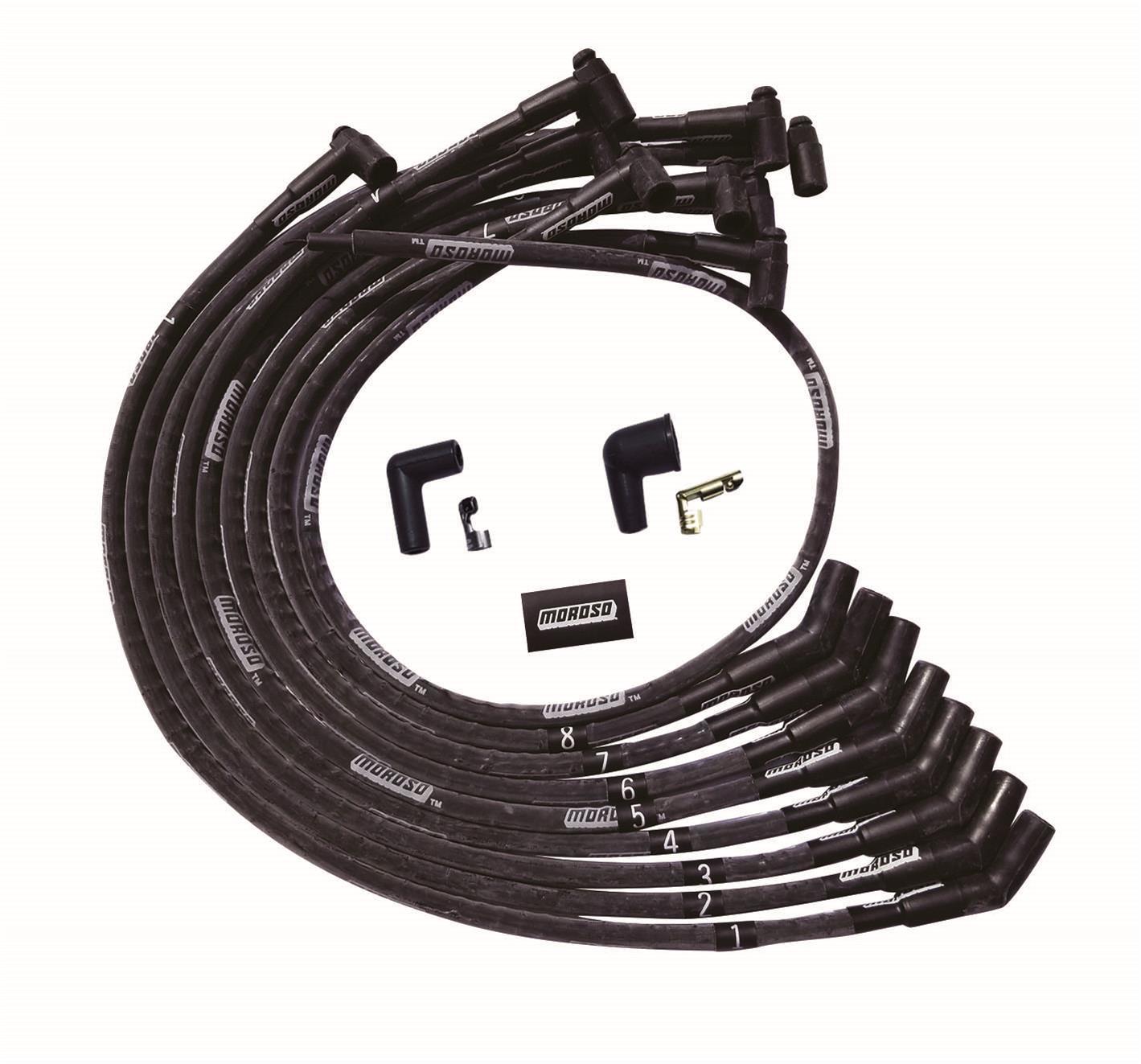 Moroso Ultra Plug Wire Set BBC Over V/C Black MPN MOR51542 For Chevy