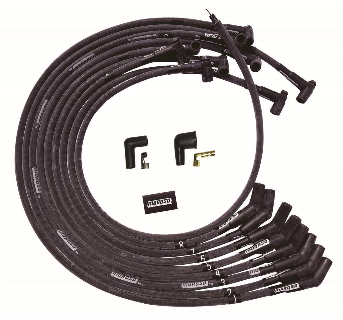 Moroso Ultra Plug Wire Set BBC Under V/C Black MPN MOR51545 For Chevy