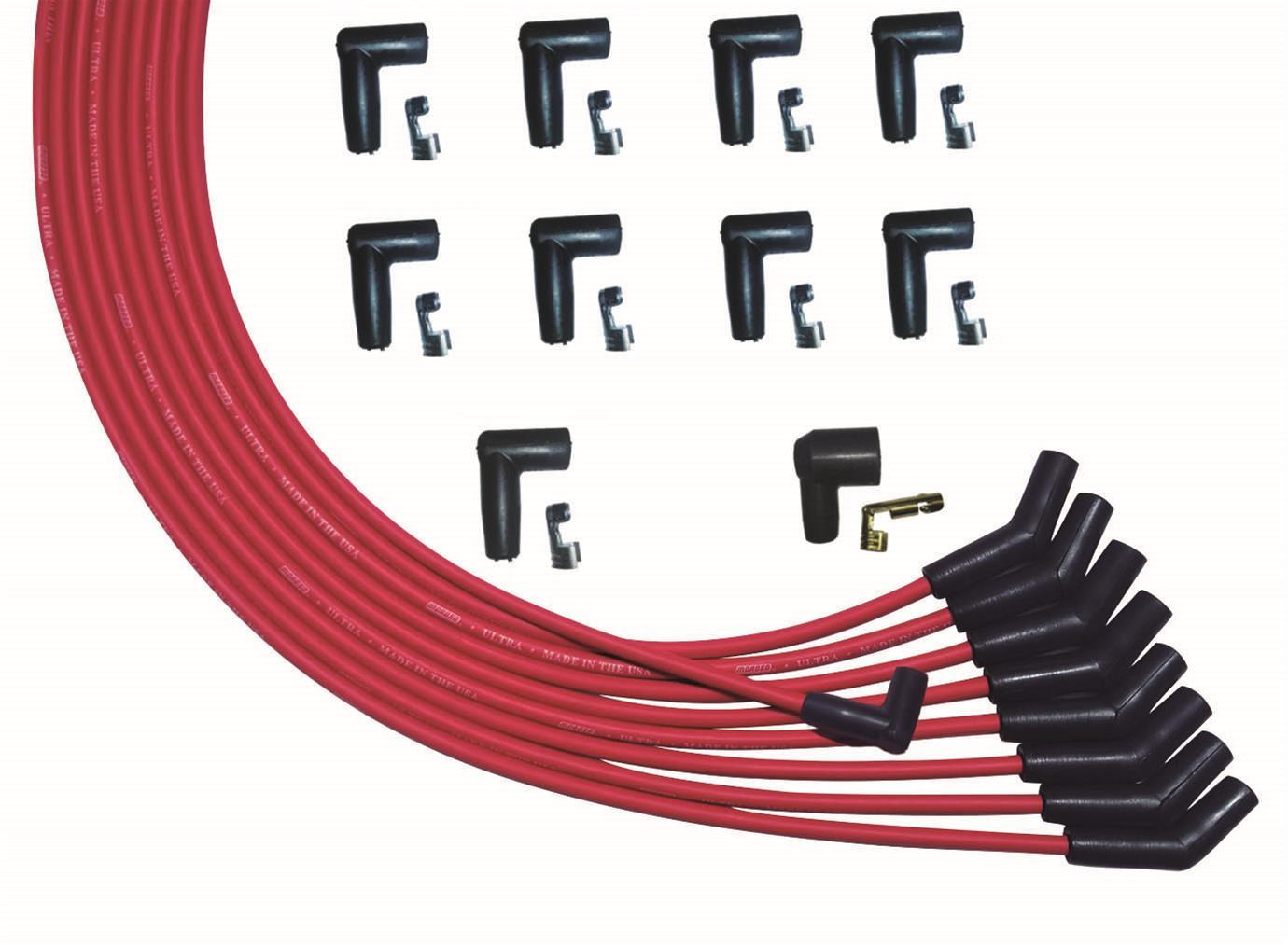 Moroso Ultra Plug Wire Set Universal V8 Red MPN MOR52009 For Universal use