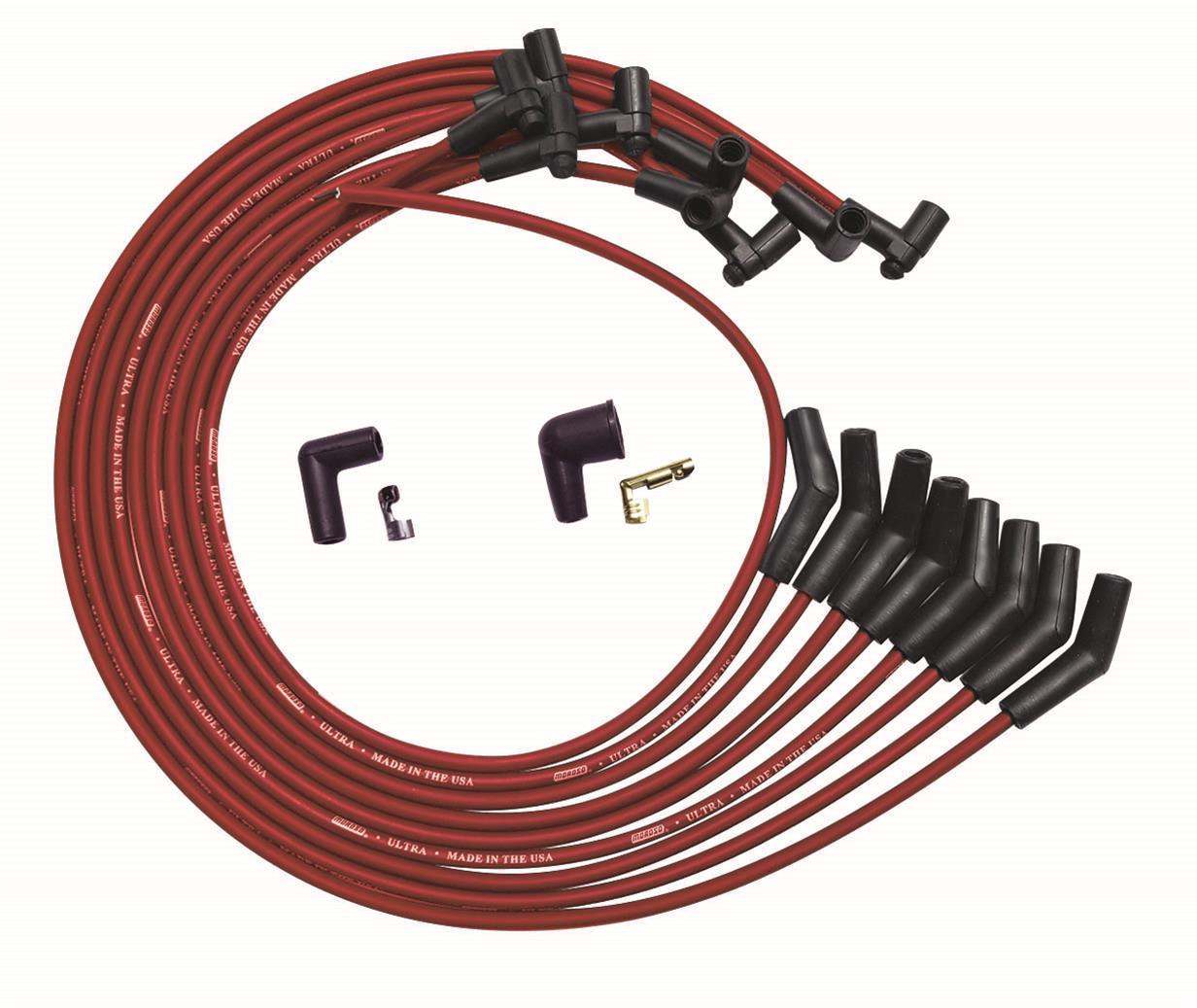 Moroso Ultra Plug Wire Set BBC Under V/C Red MPN MOR52045 For Chevy