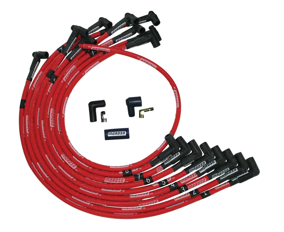Moroso Ultra Plug Wire Set SBC Over V/C Red MPN MOR52525 For Chevy