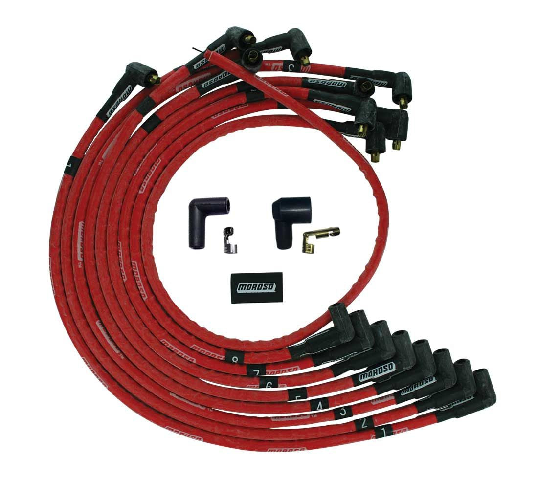 Moroso Ultra Plug Wire Set SBC Over V/C Red MPN MOR52526 For Chevy