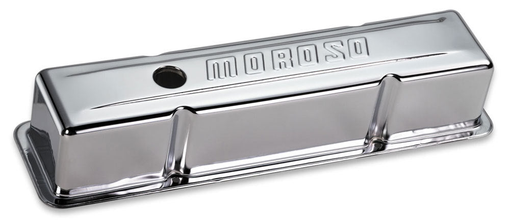 Moroso Chrome B/E Valve Covers SBC Tall w/o Baffle MPN MOR68102 For Chevy