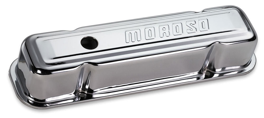 Moroso Chrome B/E Valve Covers Pontiac V8 Tall w/Baffle MPN MOR68281 For Pontiac