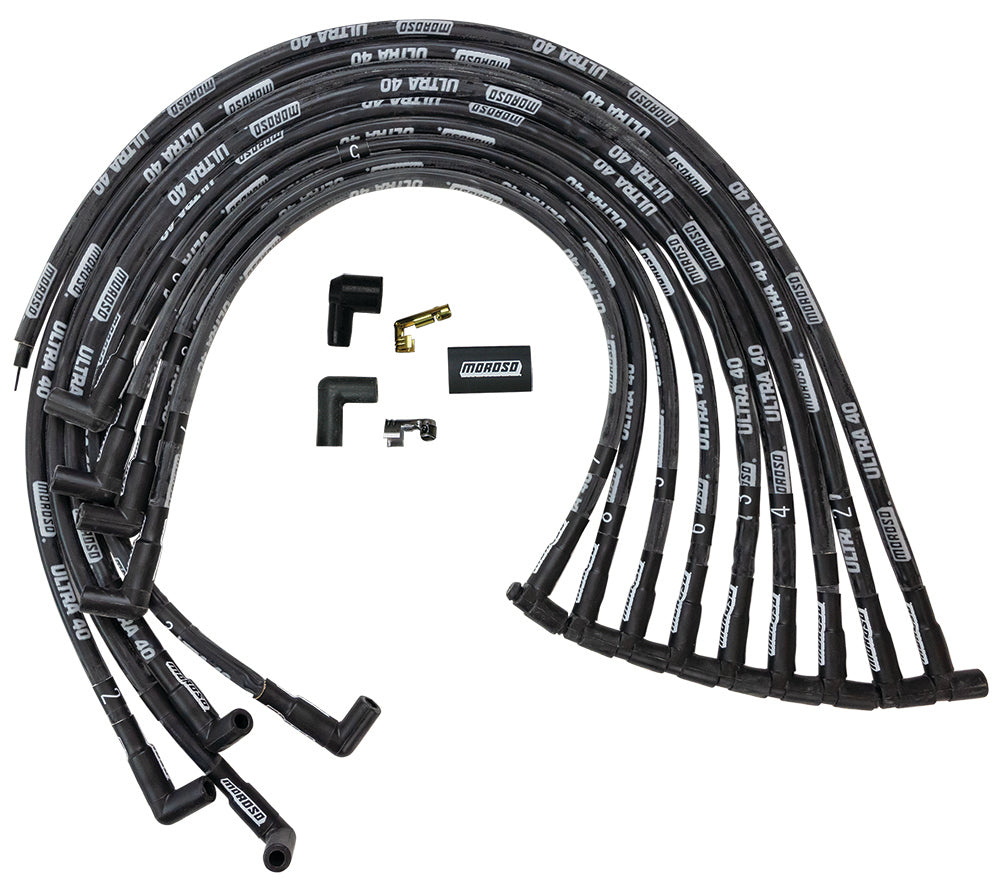 Moroso Ultra 40 Plug Wire Set - Black MPN MOR73818 For Chevy