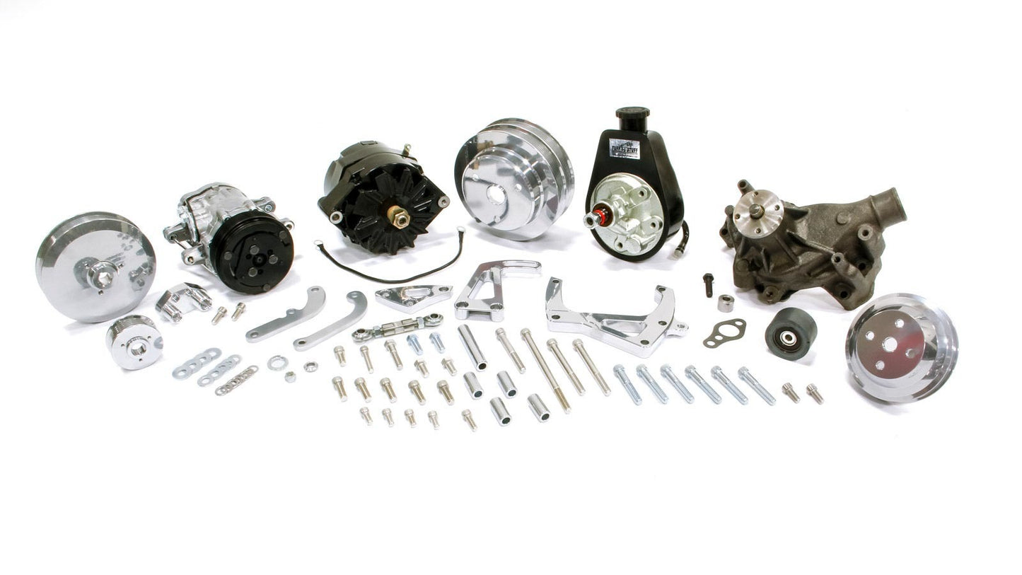 March Performance SBC Sport Track Pulley System LWP Silver MPN MPP21690-09 For Chevy