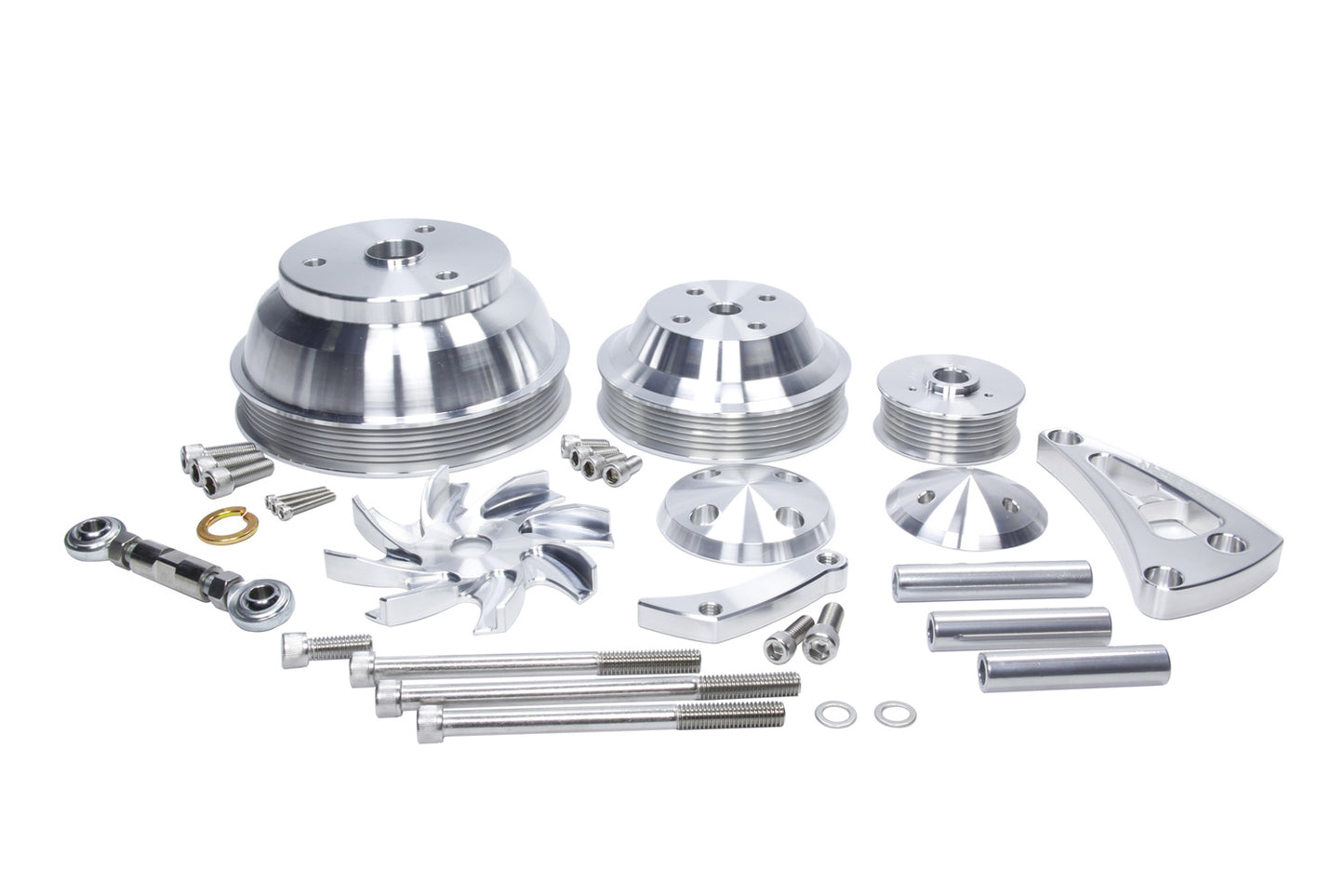 March Performance GM SB LWP ALT MID Mount Hi Flow Pulley Kit MPN MPP22043 For Chevy