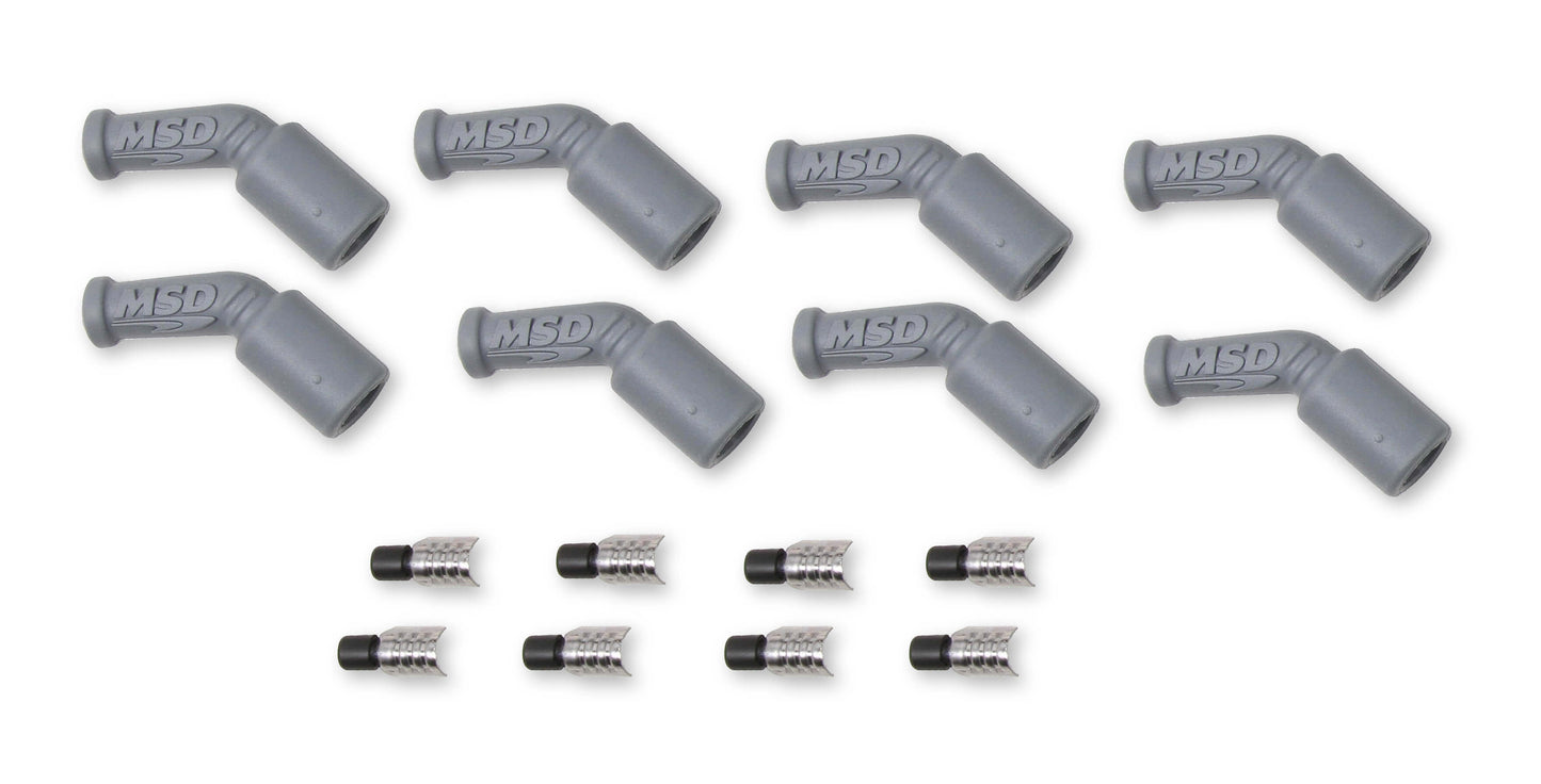 Msd Ignition LS1 45 Degree Boot & Terminal Kit (8pk) MPN MSD33048 For GM LS-Series