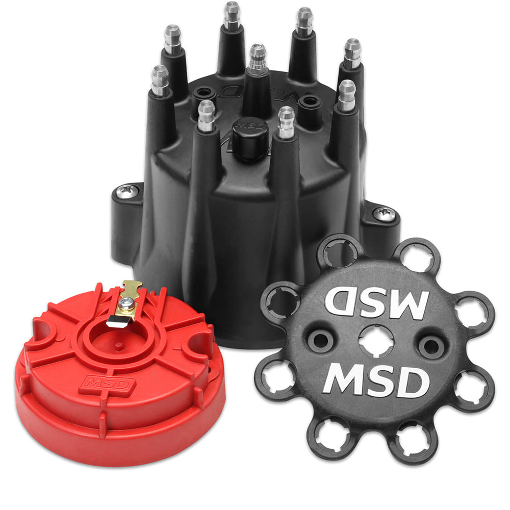 Msd Ignition Distributor Cap & Rotor Kit Chevy V8 HEI Black MPN MSD84336 For Chevy