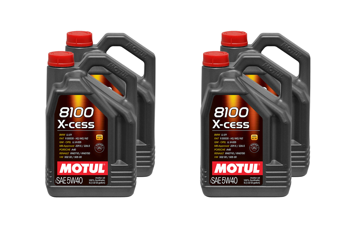 Motul Usa 8100 X-Cess 5w40 Oil Case 4 x 5 Liter Bottle MPN MTL109776-4
