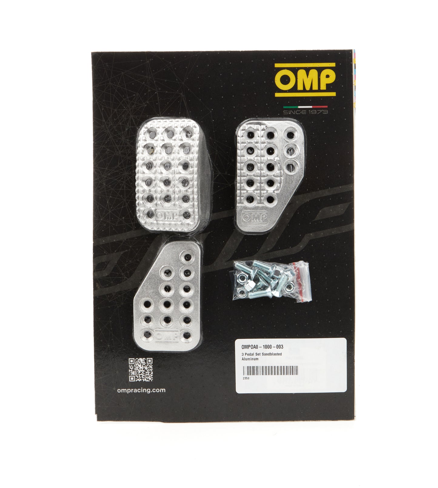 OMP RACING, INC. 3 Pedal Set Sandblasted Aluminum OMPOA0-1000-003