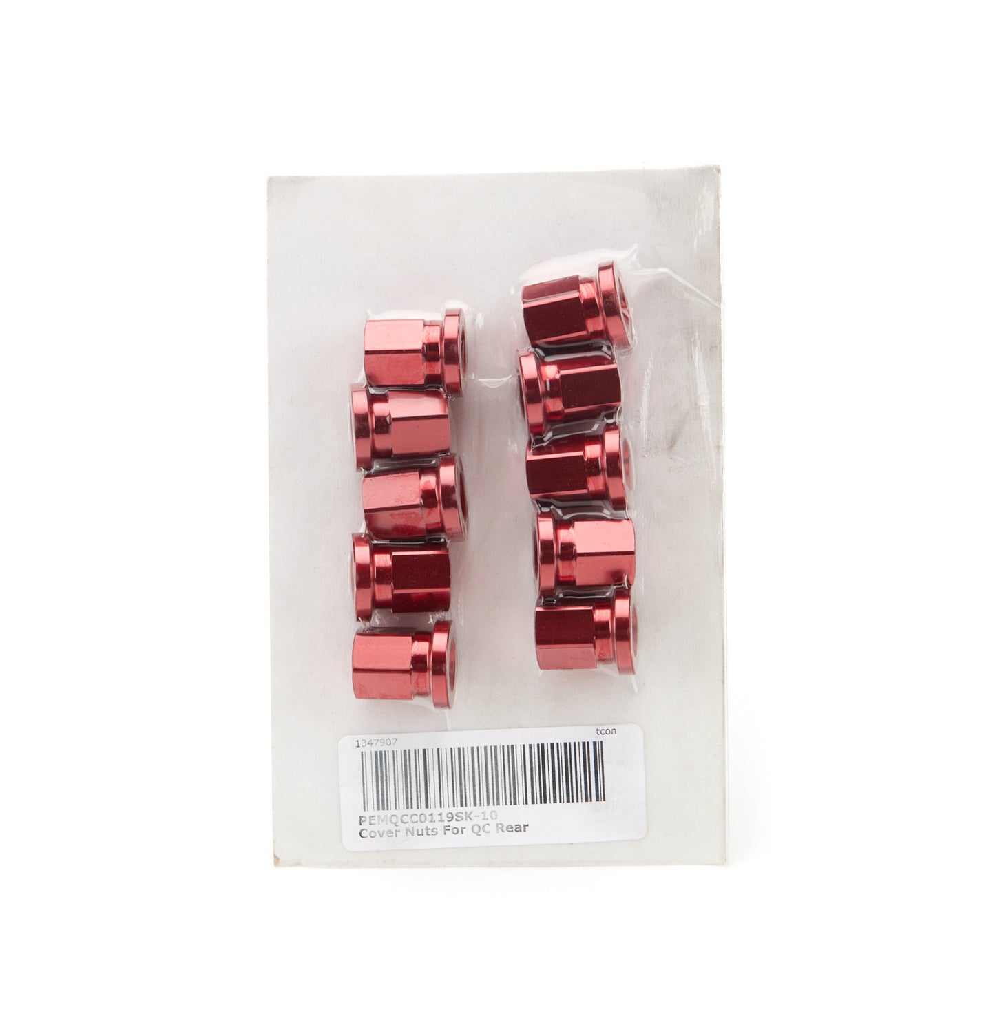 Pem Cover Nuts For QC Rear Short Red 10 Pack MPN PEMQCC0119SK-10
