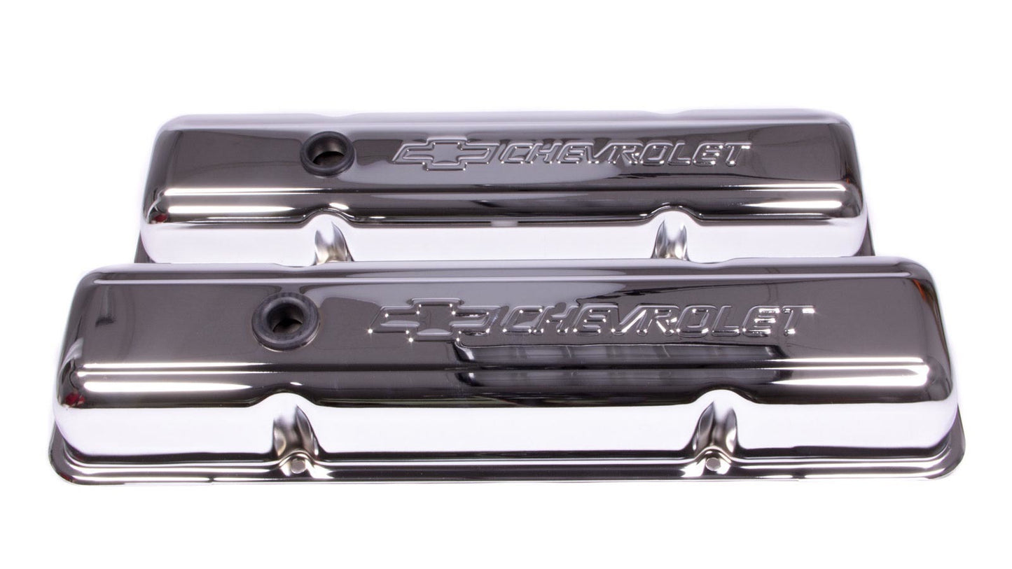 Proform SBC Chrome Bowtie V/C's - Short w/Baffle MPN PFM141-102 For Chevrolet, Chevy