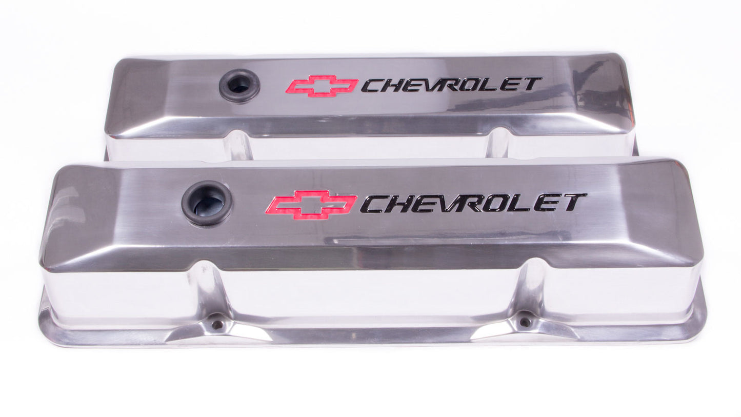 Proform SBC Polished Die Cast V/C's - Tall w/Baffle MPN PFM141-108 For Chevrolet, Chevy