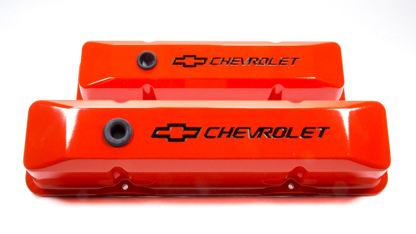 Proform SBC Chevy Orange Diecast V/C's Recessed MPN PFM141-118 For Chevrolet, Chevy