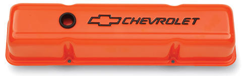Proform SBC Valve Covers - Tall w/Baffle - Orange MPN PFM141-784 For Chevrolet, Chevy