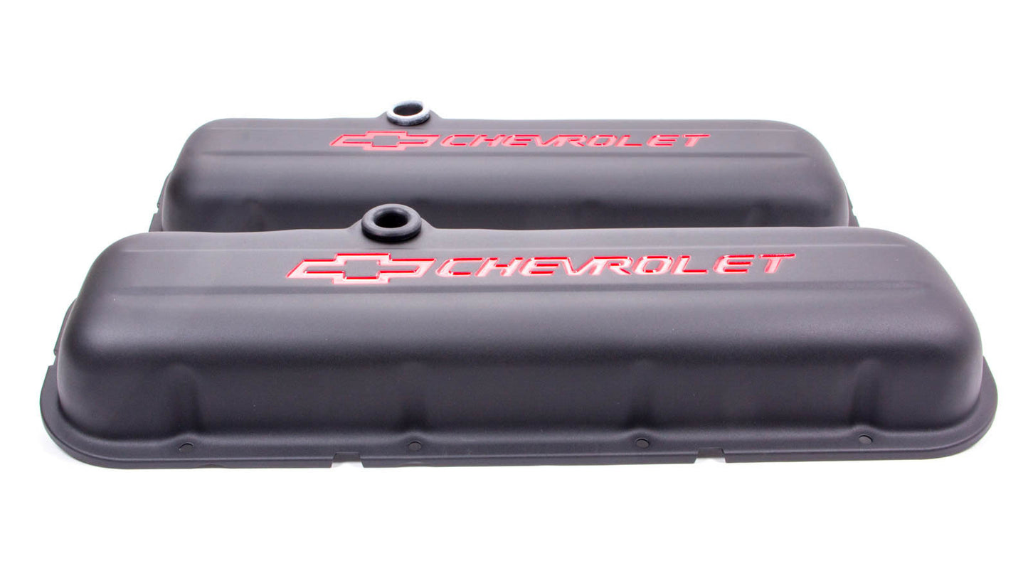Proform BBC Blk Crinkle V/C Short W/ Baffle MPN PFM141-810 For Chevrolet, Chevy