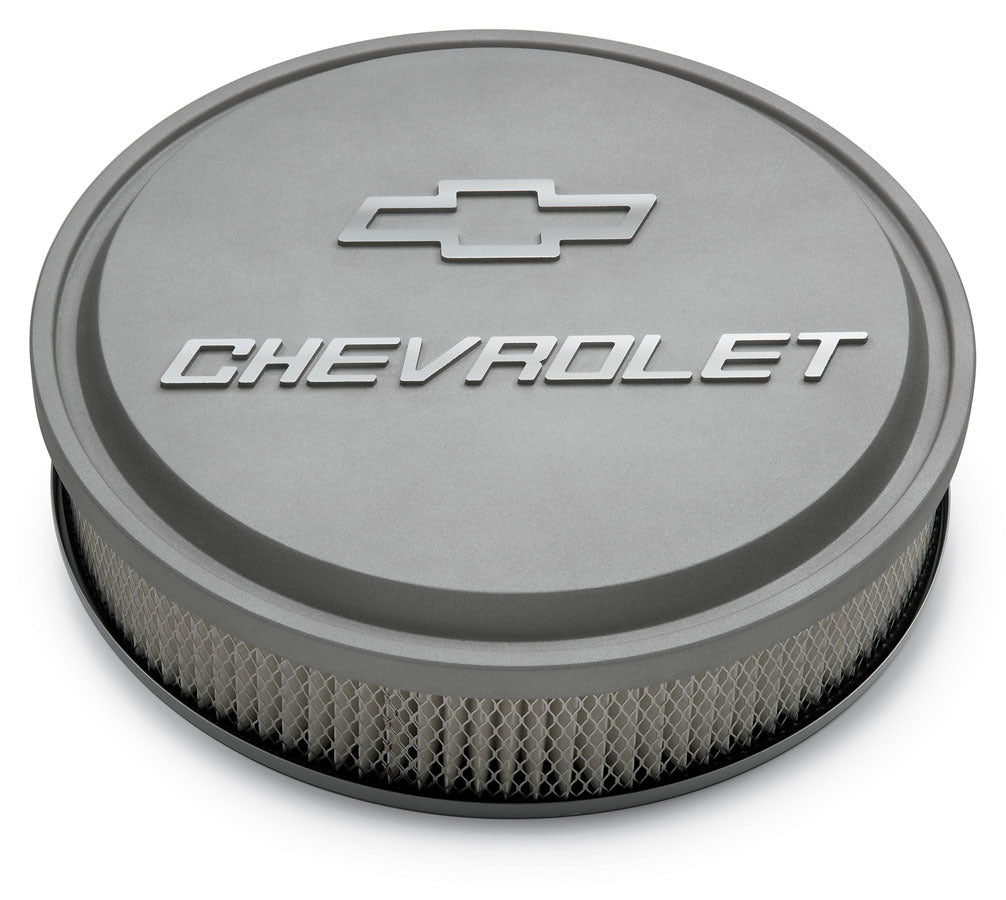 Proform Slant Edge Bowtie Air Cleaner Gray Crinkle MPN PFM141-832 For Chevy