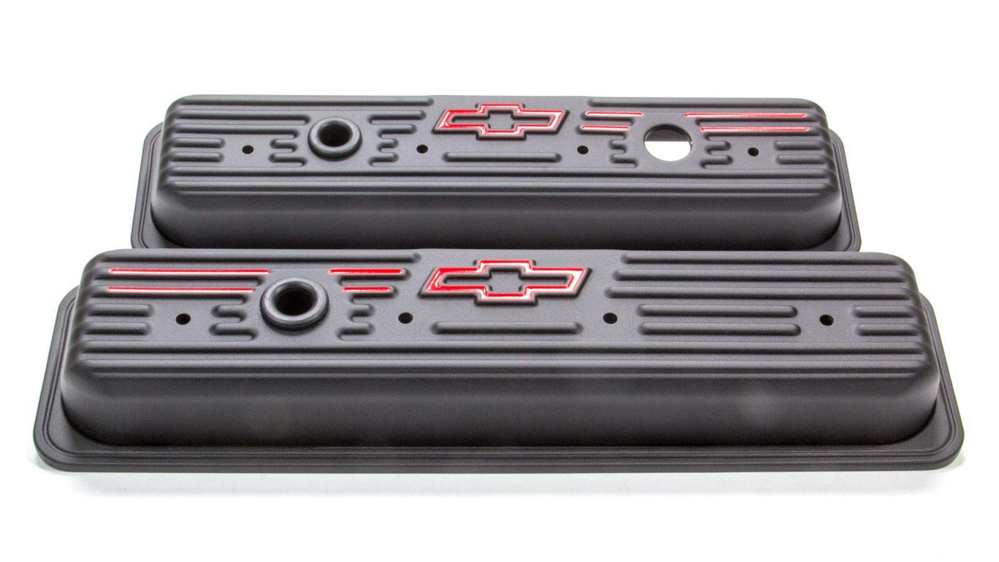 Proform SBC Blk Crinkle Center Bolt V/C Short W/ Baffle MPN PFM141-907 For Chevy