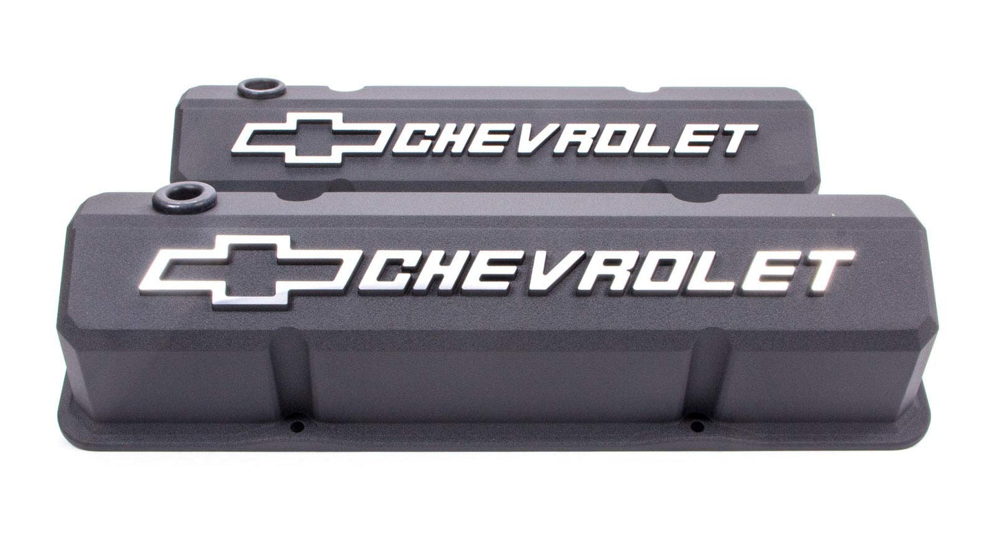 Proform SBC Slant Edge Blk Crinkle V/C Tall MPN PFM141-921 For Chevrolet, Chevy