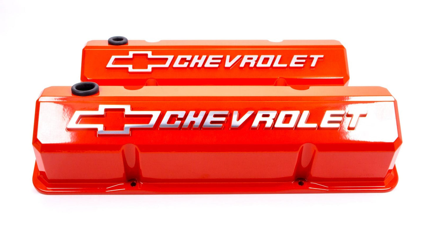 Proform SBC Slant Edge Chevy Orange V/C Tall Rec Logo MPN PFM141-924 For Chevrolet, Chevy