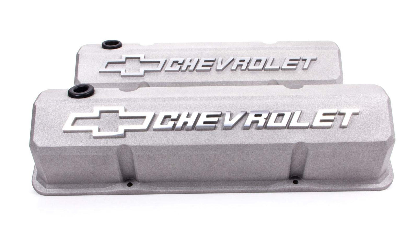 Proform SBC Slant Edge Cast Gray V/C Tall Raised Logo MPN PFM141-925 For Chevrolet, Chevy
