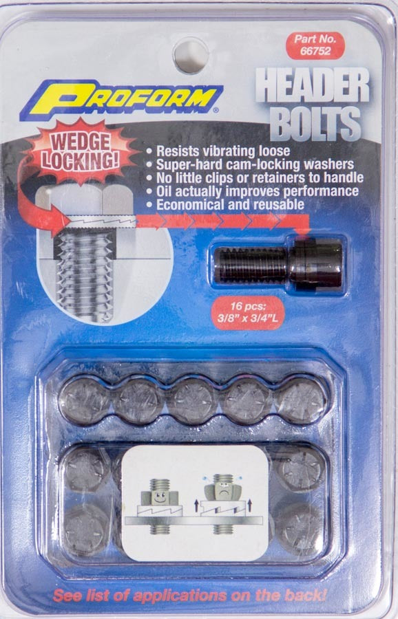 Proform Wedge Locking Header Bolts - 3/8 x 3/4L (16) MPN PFM66752