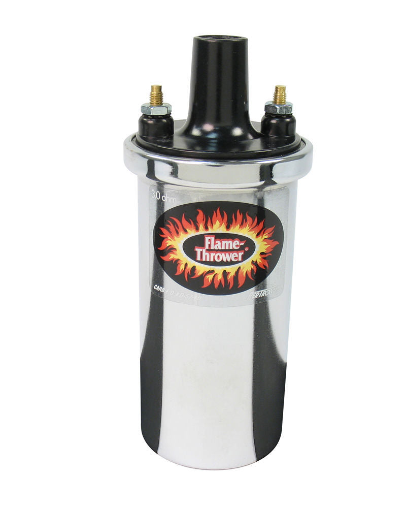 Pertronix Ignition Flame-Thrower Coil - Chrome oil filled 3 ohm MPN PRT40501