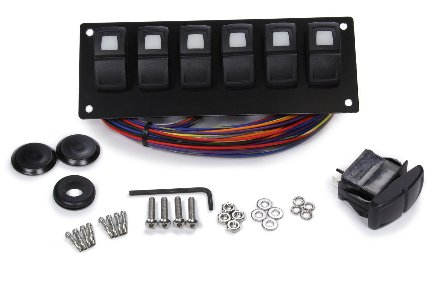 PAINLESS WIRING Track Rocker 6 Switch Pa nel Dash Mount PWI58104
