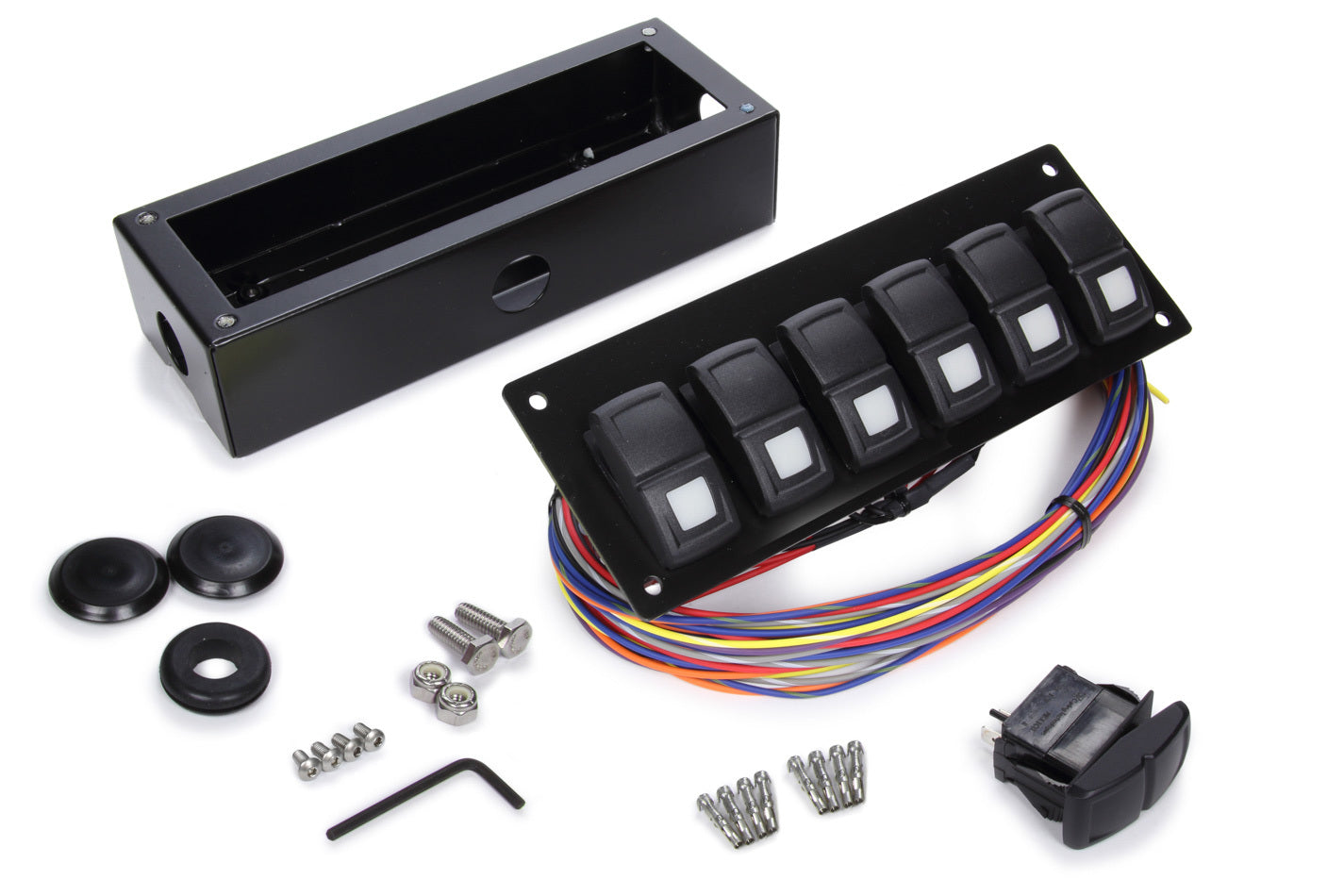 PAINLESS WIRING Track Rocker 6 Switch Pa nel Flange Mount PWI58106