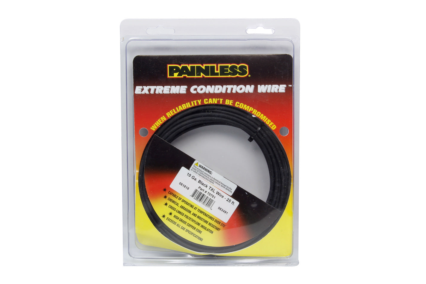 PAINLESS WIRING 10 Gauge Black TXL Wire 25 Ft. PWI70701