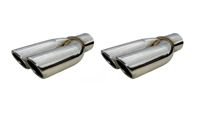 PYPES PERFORMANCE EXHAUST 2.5in Splitter Tip w/Rol led Edge Pair Polished -PYPEVT19S