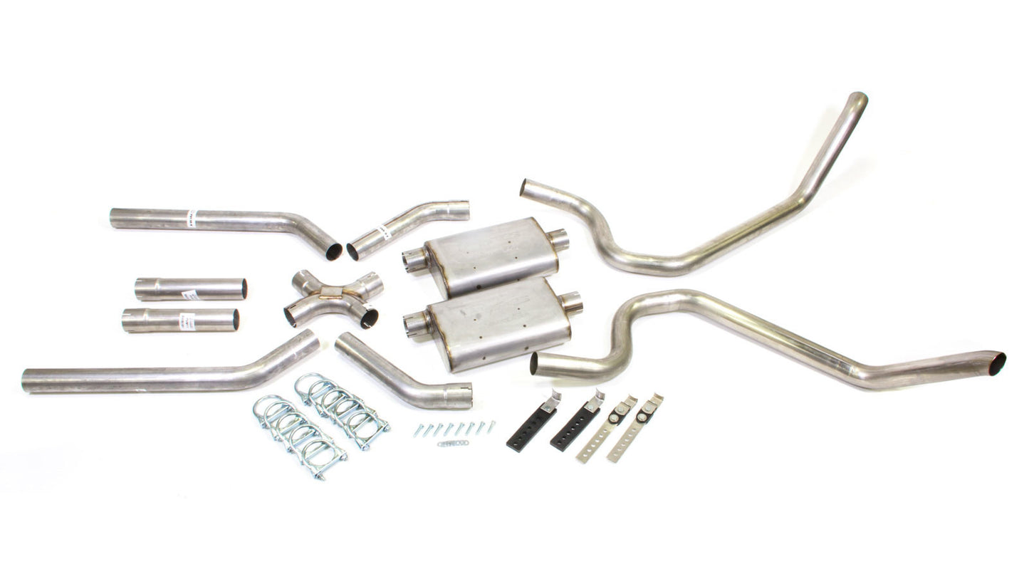 Pypes Performance Exhaust 65-69 B-Body 2.5in Exhau st System w/X-Pipe MPN PYPSGB10S For GM B-Body 1965-70