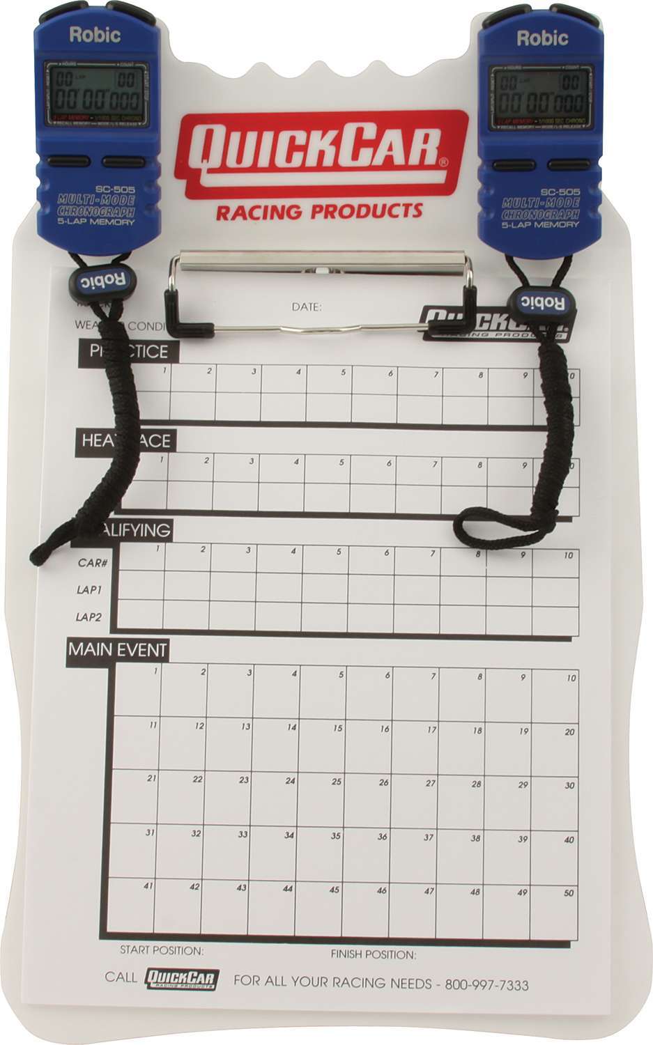 QUICKCAR RACING PRODUCTS Clipboard Timing System White QRP51-054