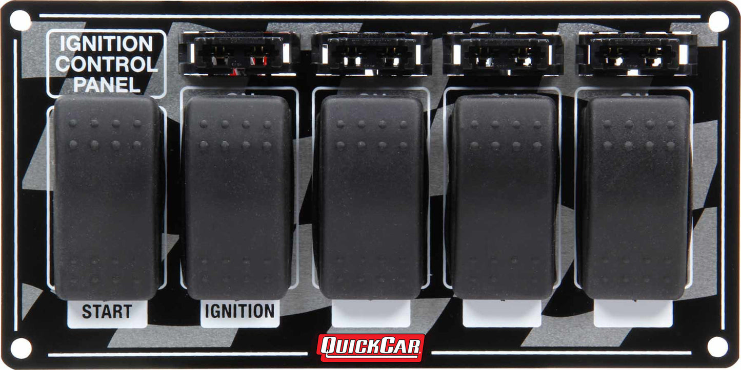 QUICKCAR RACING PRODUCTS Ignition Panel w/ Rocker Switches & Fuses QRP52-163