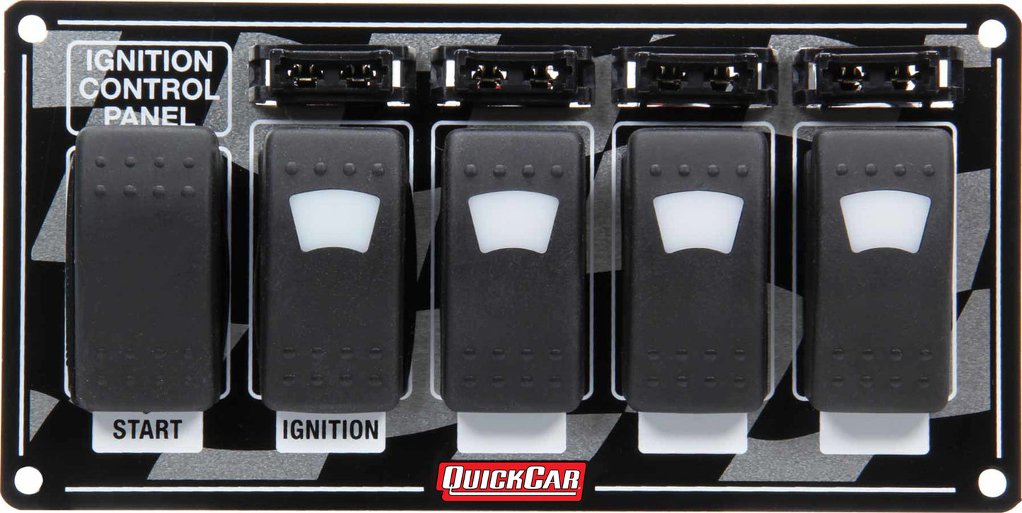 QUICKCAR RACING PRODUCTS Ignition Panel w/ Rocker Switches Fuses & Lights QRP52-164