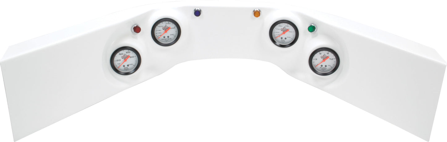 Quickcar Racing Products 4-Gauge Molded Dash OP/WT/OT/FP White MPN QRP61-6024
