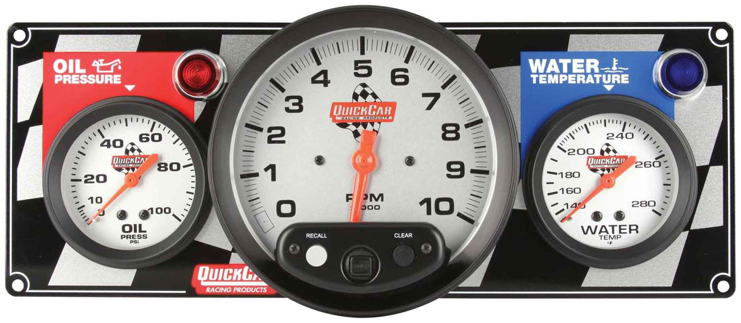 Quickcar Racing Products 2-1 Gauge Panel Tach OP/WT MPN QRP61-6031