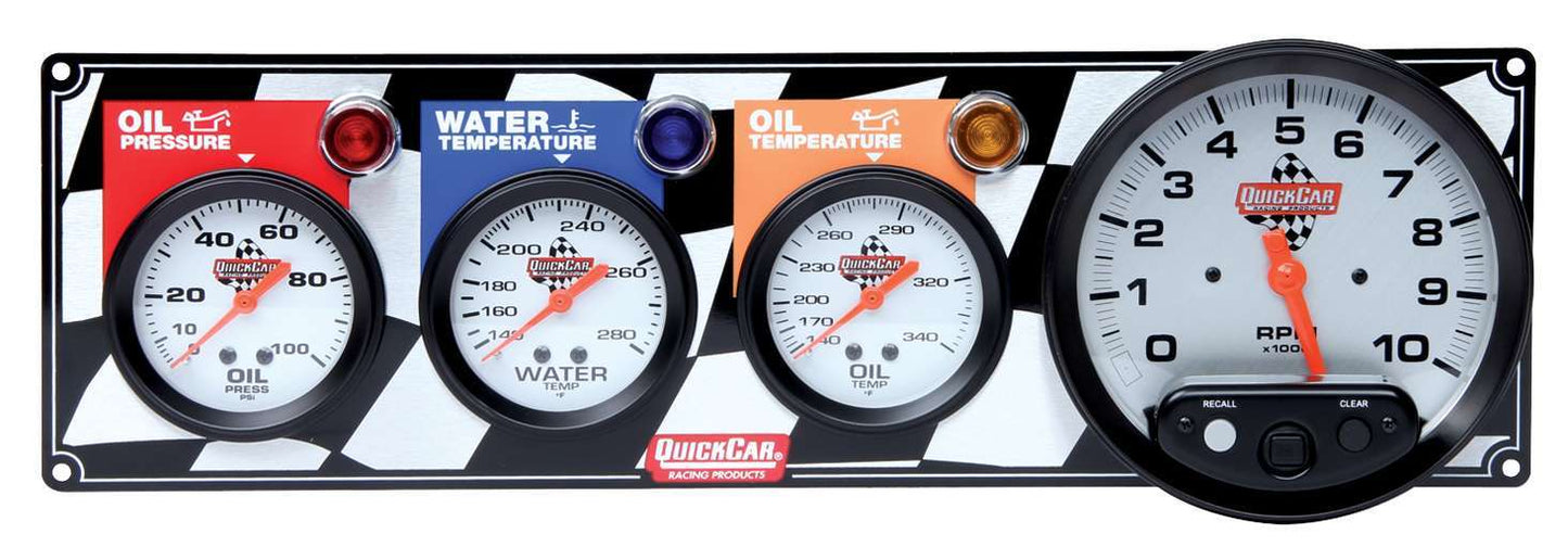 Quickcar Racing Products 3-1 Gauge Panel OP-WT-OT-Tach MPN QRP61-6041