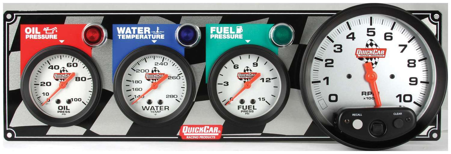 Quickcar Racing Products 3-1 Gauge Panel OP-WT-FP-Tach MPN QRP61-6042