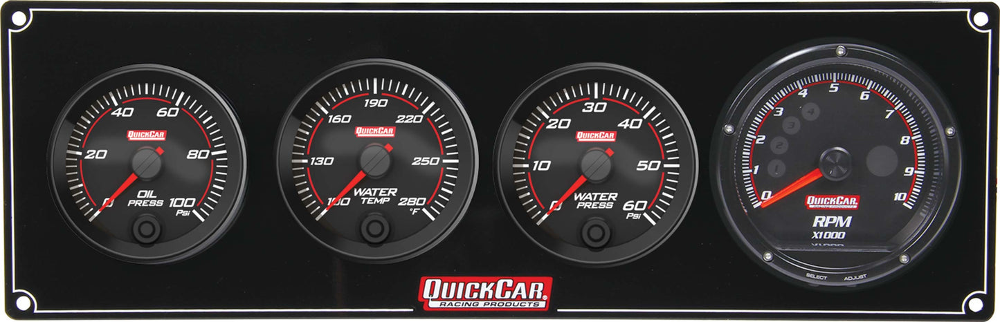 Quickcar Racing Products Redline 3-1 Gauge Panel OP/WT/WP w/Recall Tach MPN QRP69-3046