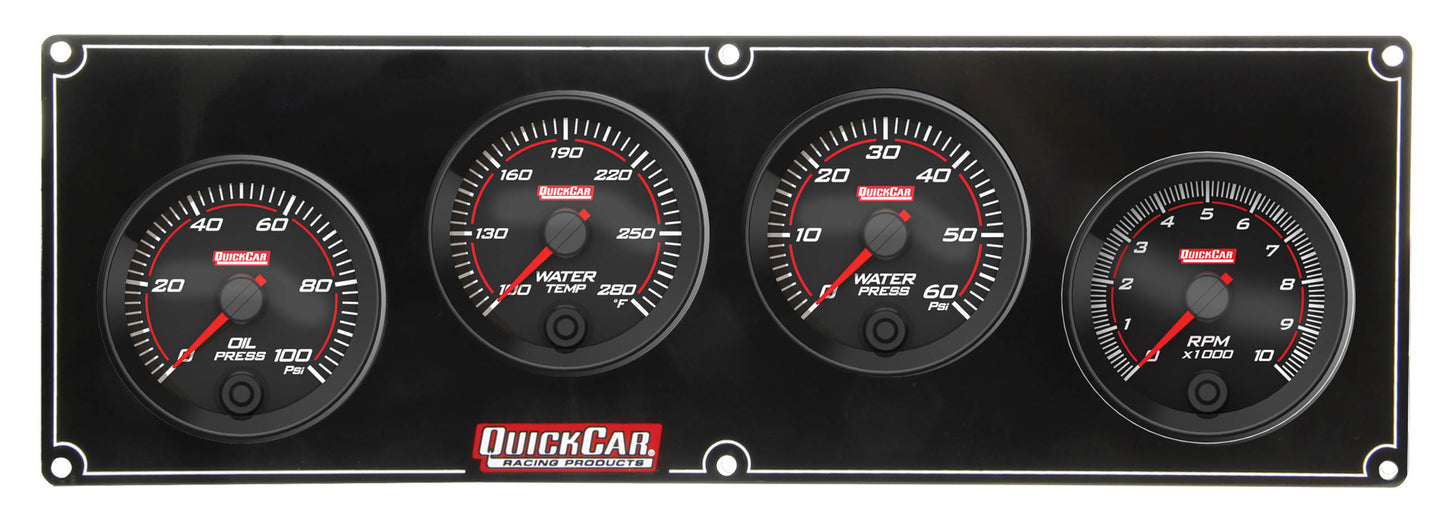 Quickcar Racing Products Redline 3-1 Gauge Panel OP/WT/WP w/2-5/8in Tach MPN QRP69-3246