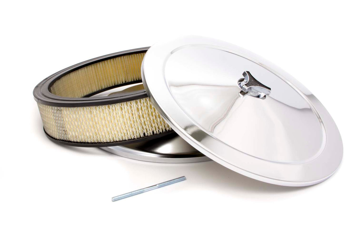 RACING POWER CO-PACKAGED 14x3 Muscle Car Plain Drop Base A/C Chrome RPCR2195