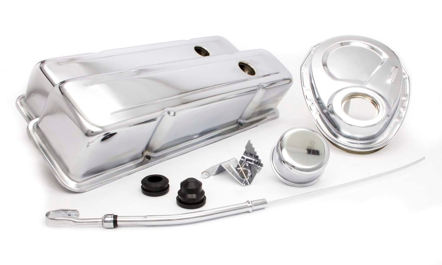 Racing Power Co-Packaged SBC Engine Dress Up Kit w/Tall Valve Covers MPN RPCR3024 For Chevy