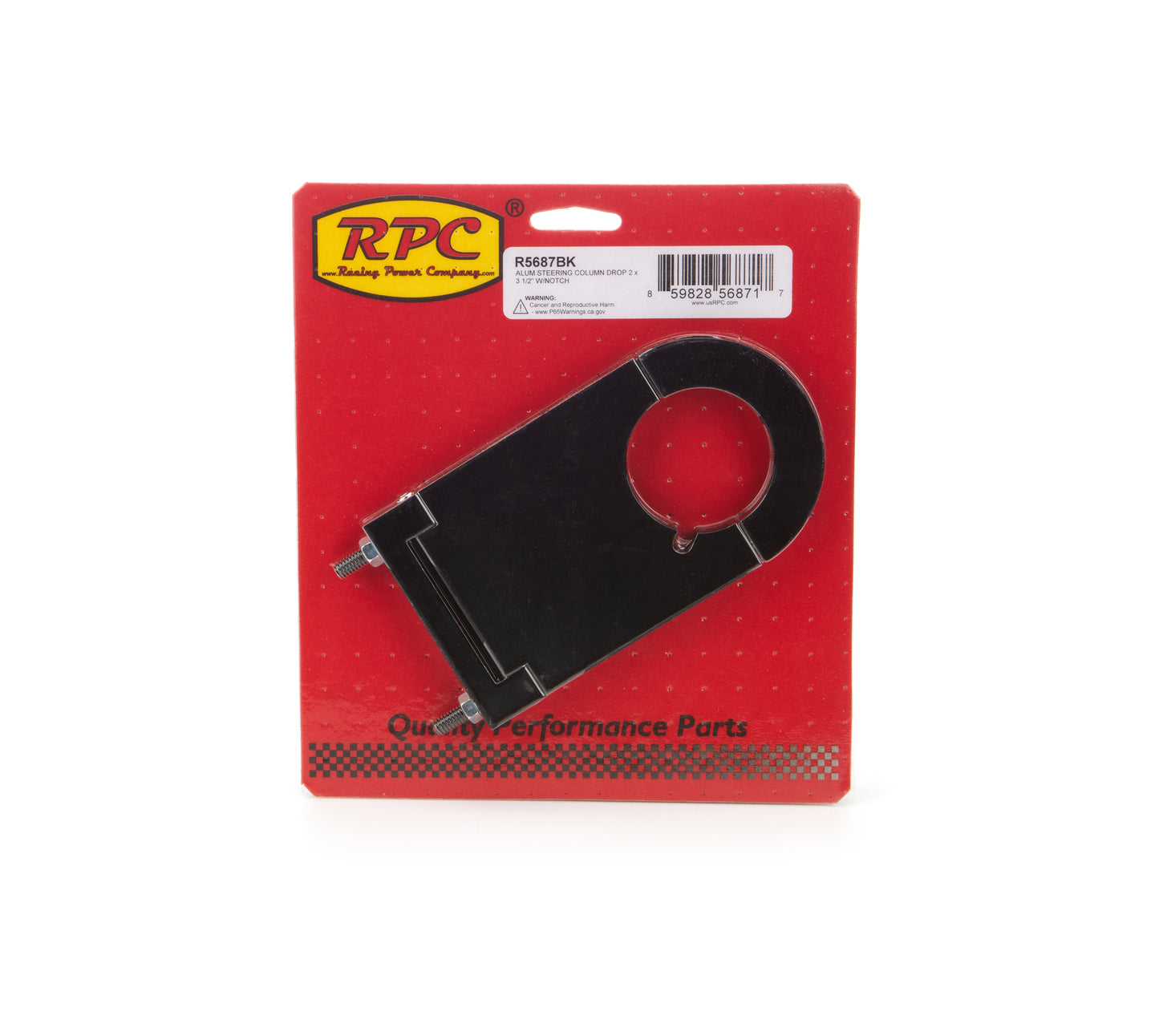RACING POWER CO-PACKAGED Aluminum Steering Column Drop 2in x 3.5in Black RPCR5687BK