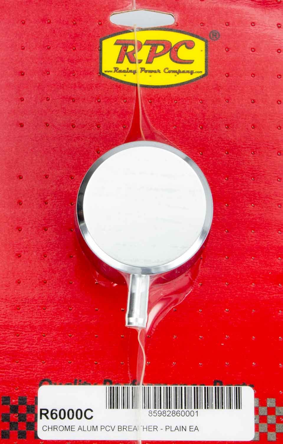 RACING POWER CO-PACKAGED Alum Plain PCV Breather Chrome RPCR6000C