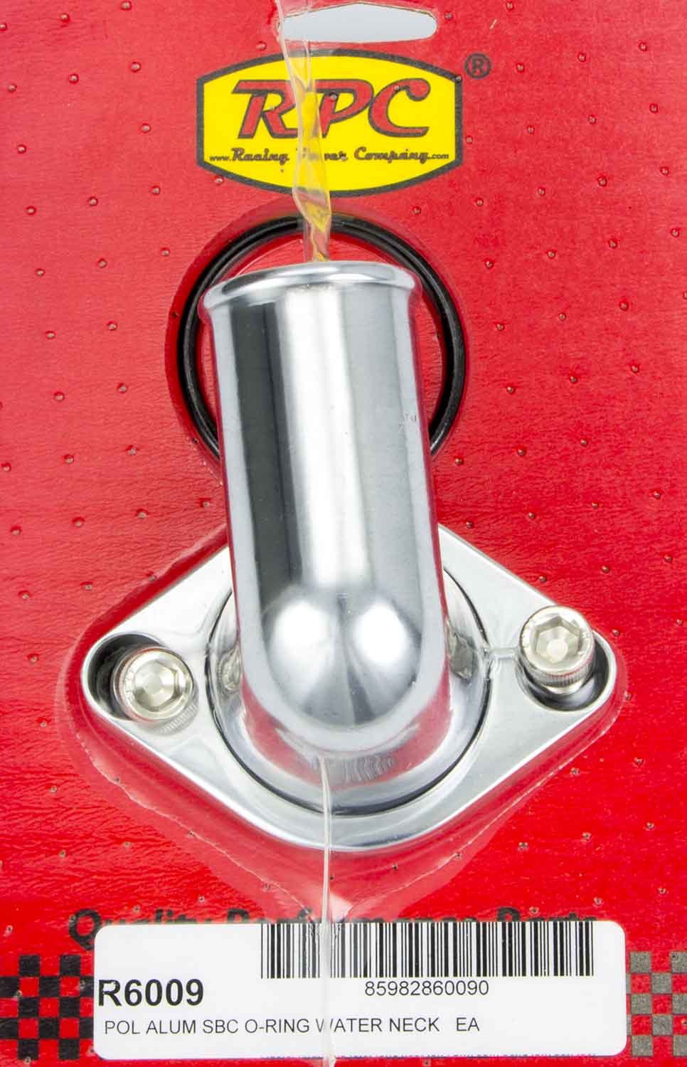 RACING POWER CO-PACKAGED 66-75 Chevy V8 Alum 90 Deg Water Neck Polished RPCR6009