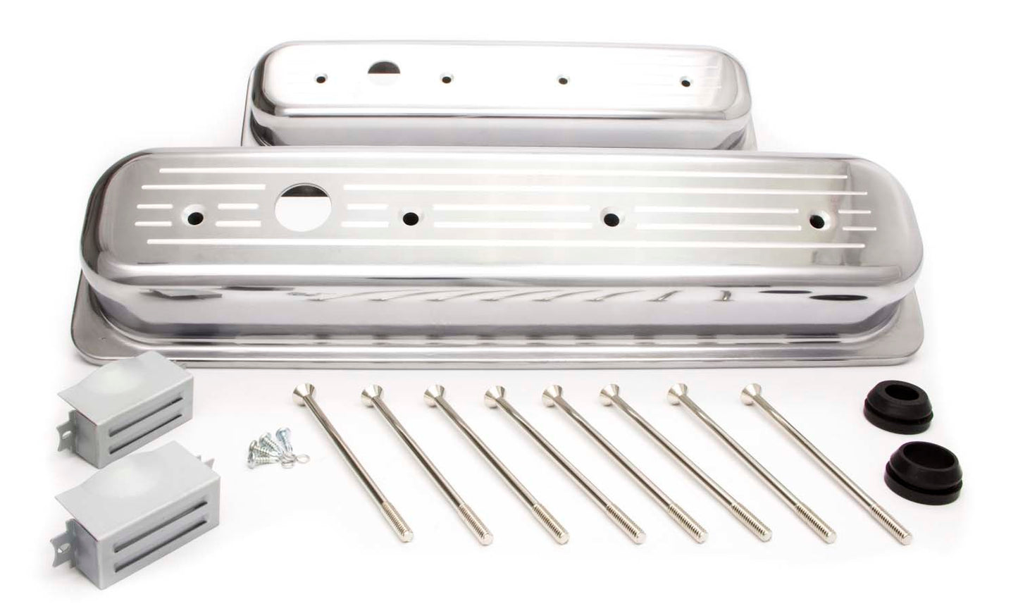 Racing Power Co-Packaged SBC Alum Short Center Bolt V/C Milled Polished MPN RPCR6037 For Chevy