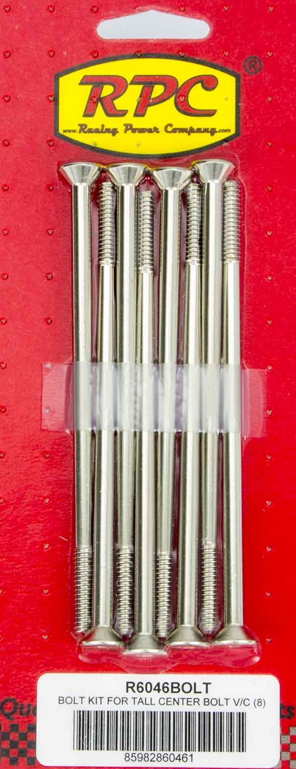 RACING POWER CO-PACKAGED Bolts for SBC Alum Tall Center Bolt V/C 8pk RPCR6046BOLT
