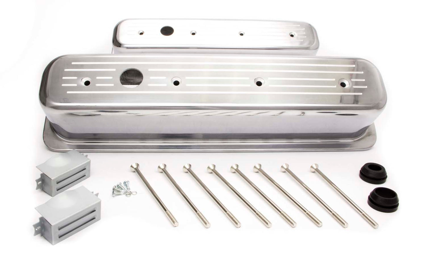 Racing Power Co-Packaged SBC Alum Tall Center Bolt V/C Ball Milled Pol MPN RPCR6047 For Chevy